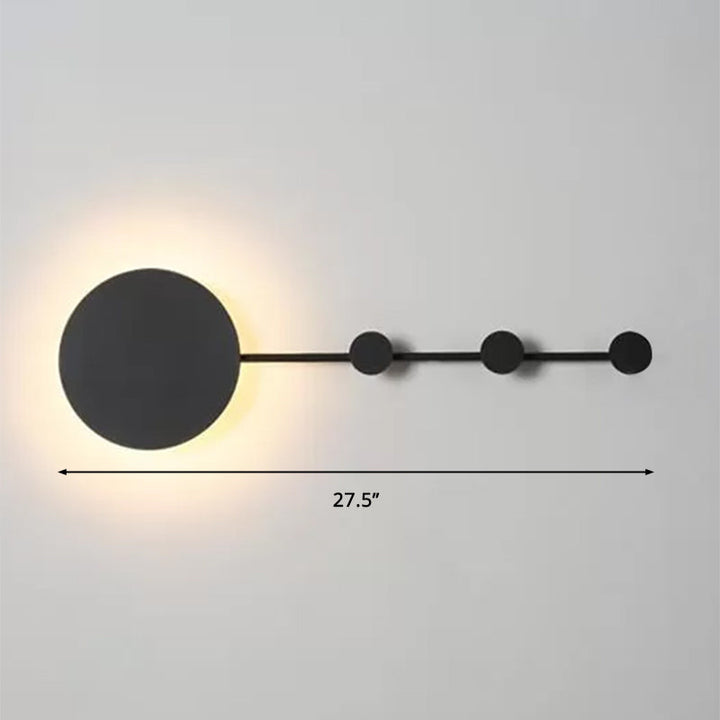 Lisslune | 27.5"/39" Width Black/White Round LED Wall Lamp Simplicity LED Acrylic Wall Light in Warm/White Light with Hangers