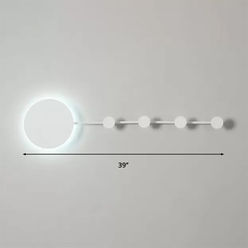 Lisslune | 27.5"/39" Width Black/White Round LED Wall Lamp Simplicity LED Acrylic Wall Light in Warm/White Light with Hangers