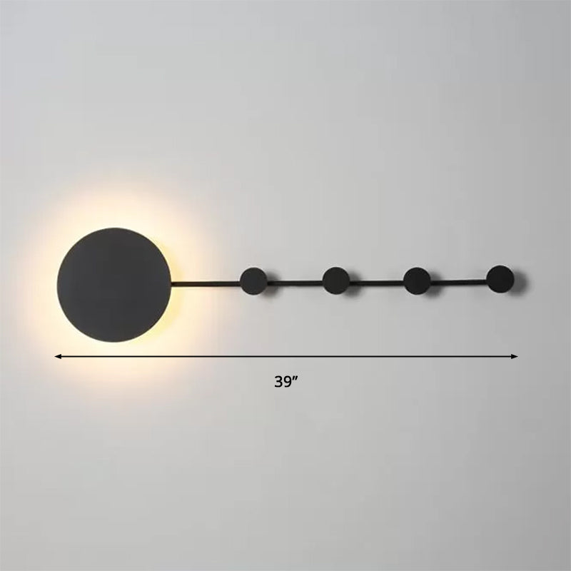 Lisslune | 27.5"/39" Width Black/White Round LED Wall Lamp Simplicity LED Acrylic Wall Light in Warm/White Light with Hangers