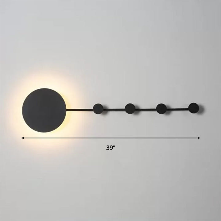 Lisslune | 27.5"/39" Width Black/White Round LED Wall Lamp Simplicity LED Acrylic Wall Light in Warm/White Light with Hangers