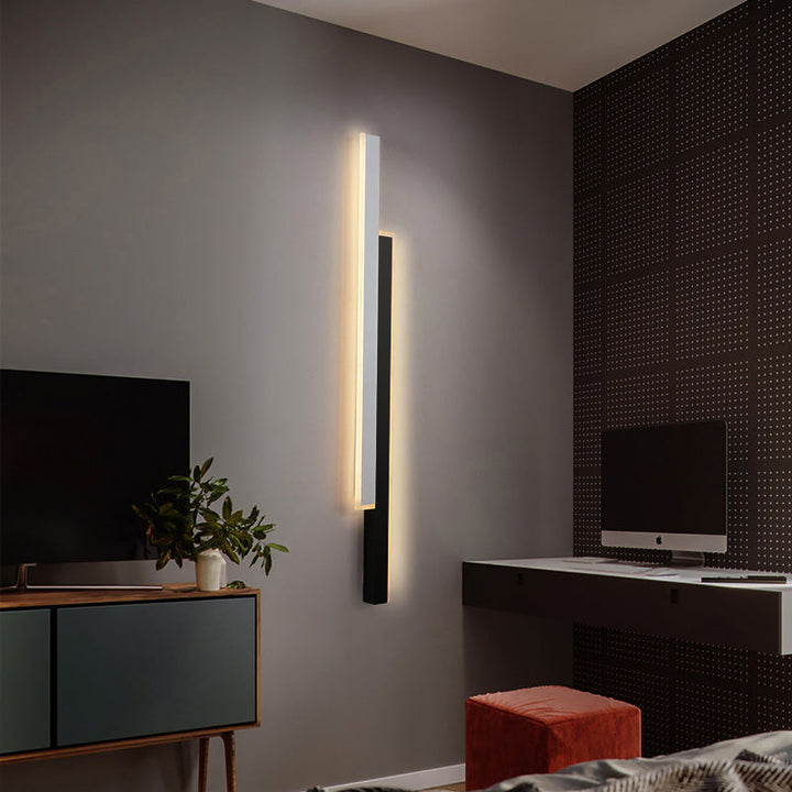 Lisslune | Black-White Linear LED Wall Light Minimalist Metal Ceiling Lamp for Hallway