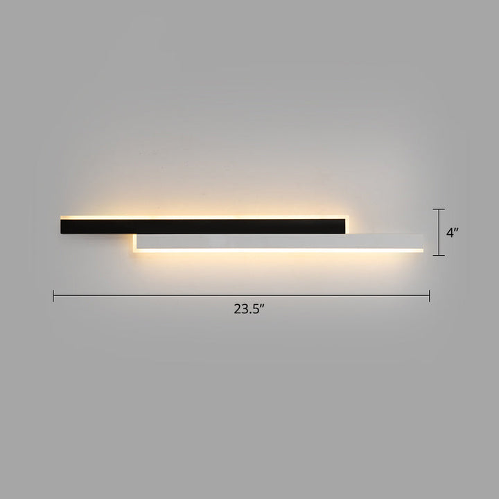 Lisslune | Black-White Linear LED Wall Light Minimalist Metal Ceiling Lamp for Hallway