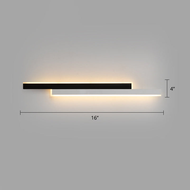 Lisslune | Black-White Linear LED Wall Light Minimalist Metal Ceiling Lamp for Hallway