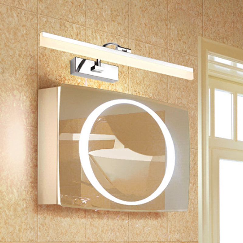 Lisslune | Acrylic Slim Vanity Light Contemporary Style LED Chrome Finish Wall Lamp for Bathroom, 16"/19.5" Diameter