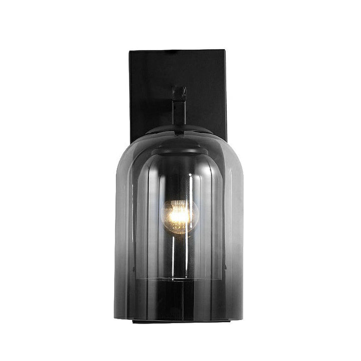 Lisslune | Nordic Bell-Shaped Wall Lamp Glass 1 Head Bedroom Wall Light Lights in Black