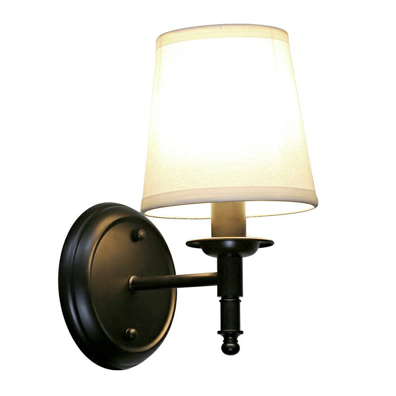 Skørter | Minimalist Cone Shade Wall Lighting Fabric 1 Head Nightstand Wall Mounted Reading Lamp