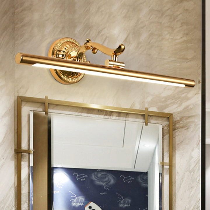 Skørter | Linear Metallic Wall Lighting Modernist Style 16"/21.5" Width LED Brass/Gold Finish Wall Mount Lighting Over Mirror
