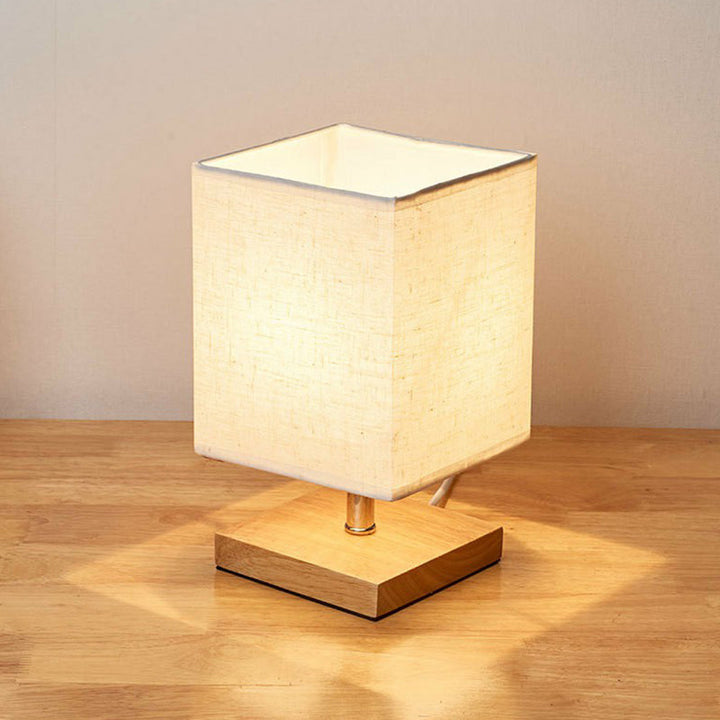 Lisslune | LinenWood Minimalist Table Lamp – Natural Wooden Base & Linen Shade for Warm, Modern Lighting