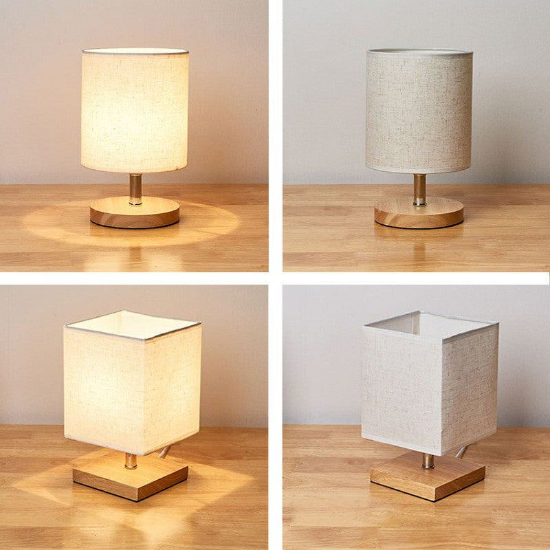 Lisslune | LinenWood Minimalist Table Lamp – Natural Wooden Base & Linen Shade for Warm, Modern Lighting