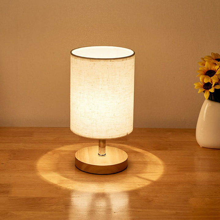 Lisslune | LinenWood Minimalist Table Lamp – Natural Wooden Base & Linen Shade for Warm, Modern Lighting