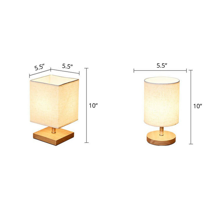 Lisslune | LinenWood Minimalist Table Lamp – Natural Wooden Base & Linen Shade for Warm, Modern Lighting