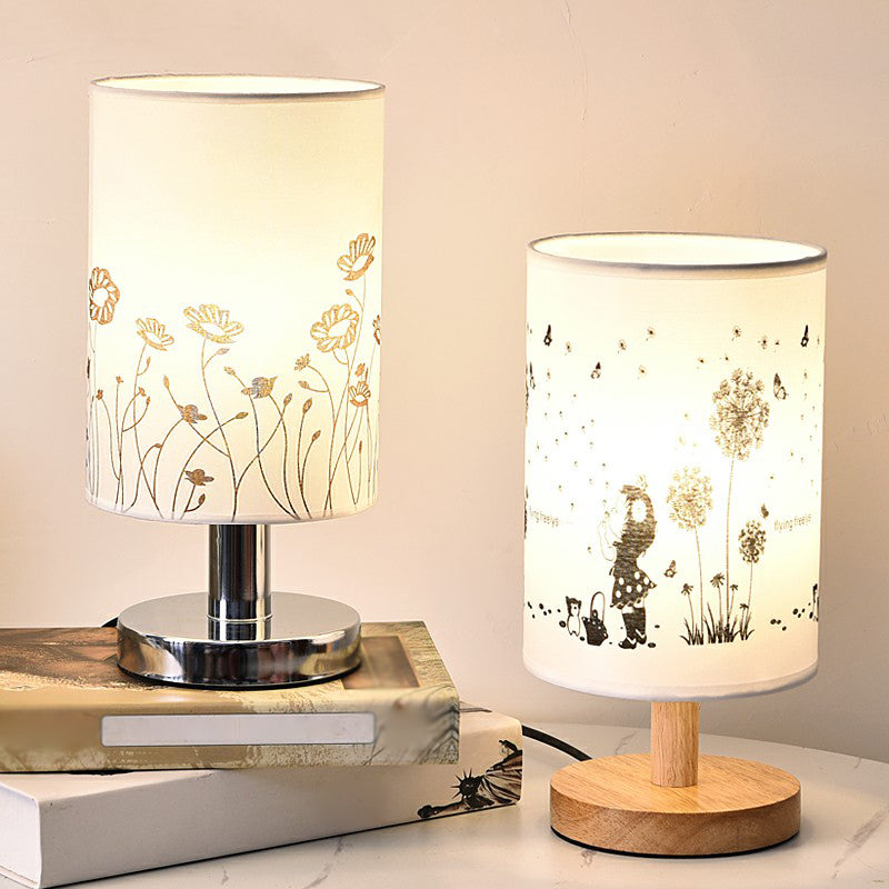 Lisslune | Printelle – Elegant nightstand lamp with artistic fabric texture