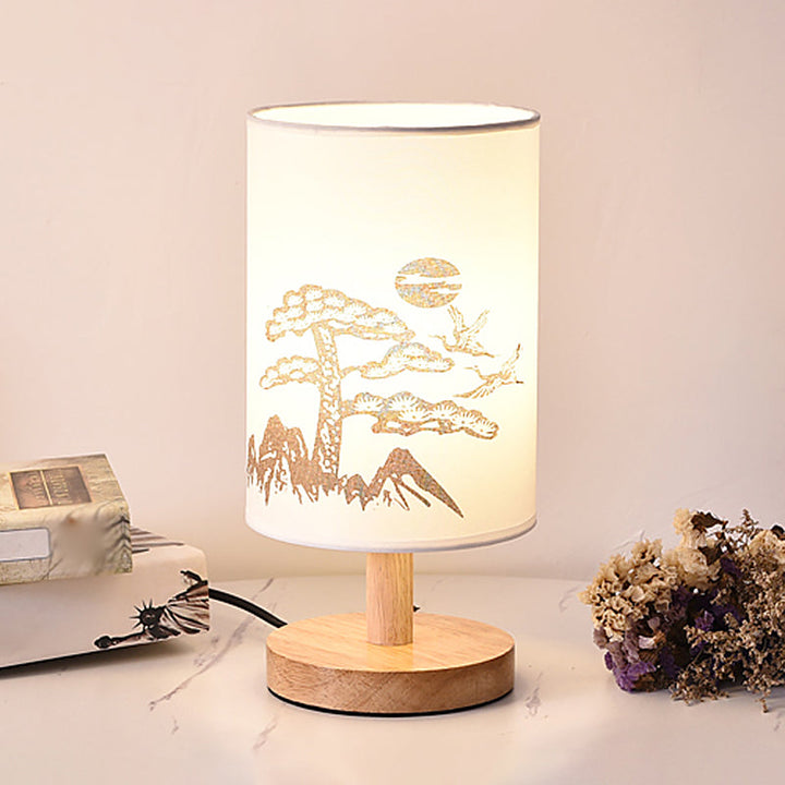 Lisslune | Printelle – Elegant nightstand lamp with artistic fabric texture