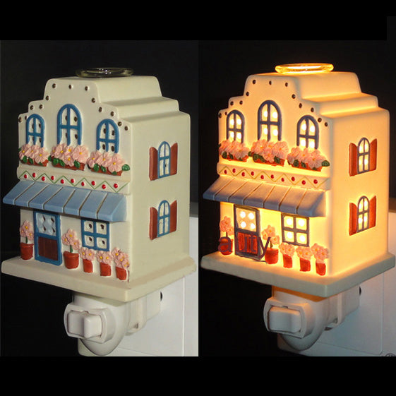 Lisslune | 1 Light House Design Wall Sconces Light Lodge Ceramics Bedroom Night Light in Pink/White/Yellow