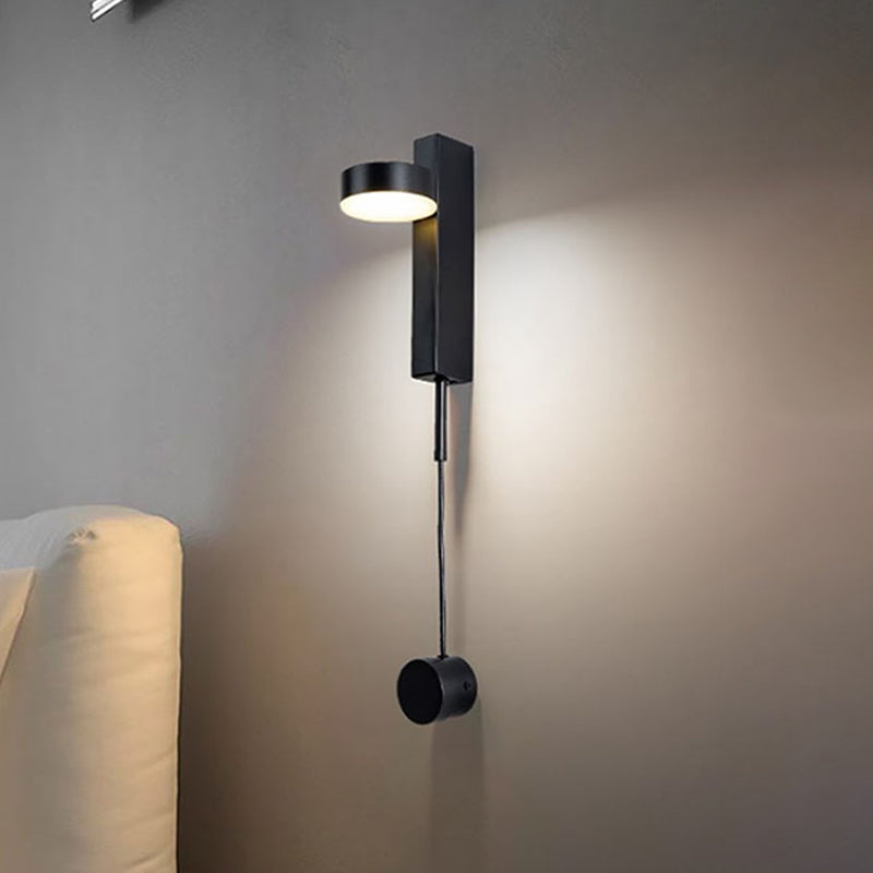 Lisslune | Modern simple drum shade wall light metal LED wall light for the bedroom in white/warm light