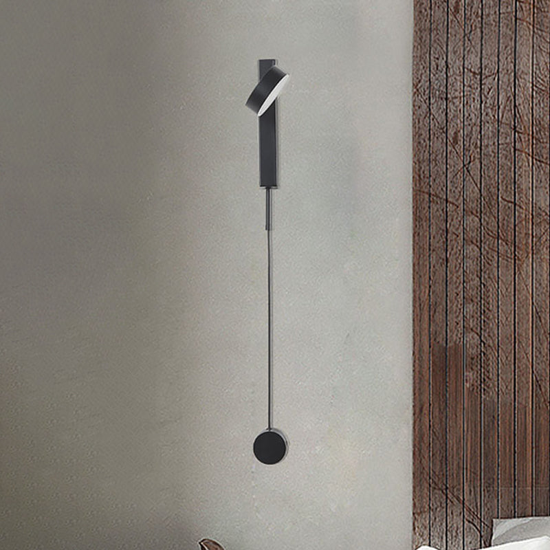 Lisslune | Modern simple drum shade wall light metal LED wall light for the bedroom in white/warm light