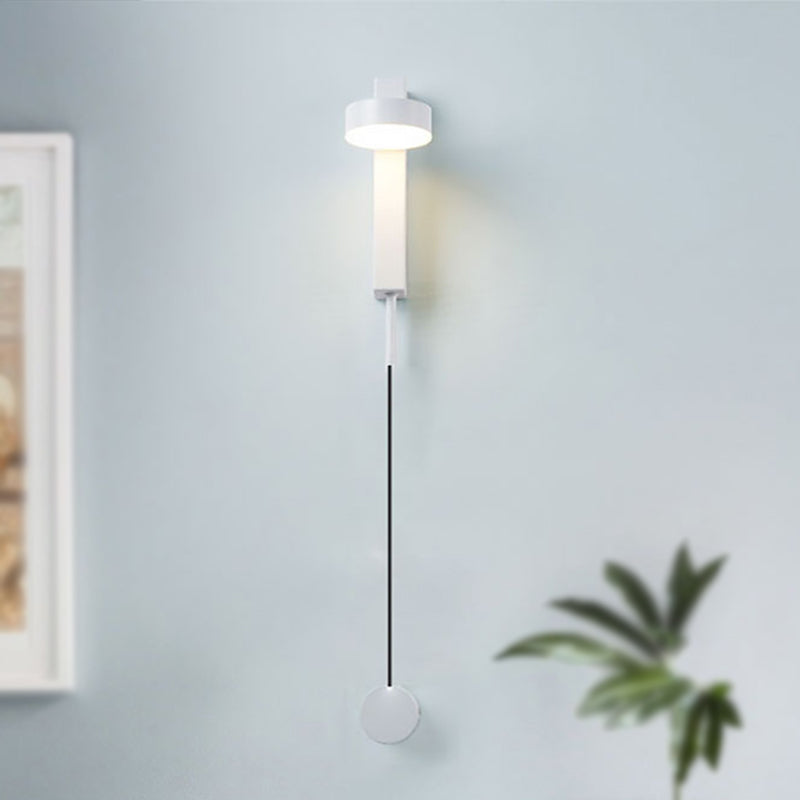 Lisslune | Modern simple drum shade wall light metal LED wall light for the bedroom in white/warm light