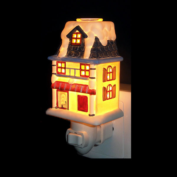 Skørter | Ceramic House Night Lamp Tiffany Loft 1 Lamp Wall Light in Red/White/Blue/Pink for Bedroom