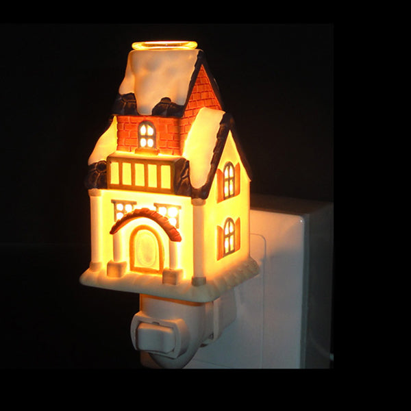 Skørter | Ceramic House Night Lamp Tiffany Loft 1 Lamp Wall Light in Red/White/Blue/Pink for Bedroom