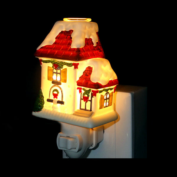 Skørter | Ceramic House Night Lamp Tiffany Loft 1 Lamp Wall Light in Red/White/Blue/Pink for Bedroom