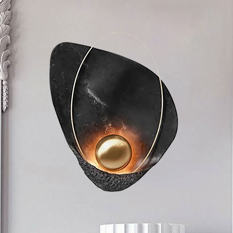 Lisslune | Resin Shell-Shaped Wall Light Single Head Modern Metal LED Wall Light in White/Black Light