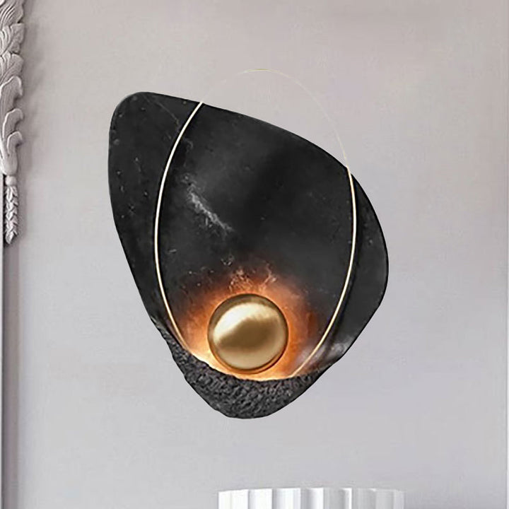 Lisslune | Resin Shell-Shaped Wall Light Single Head Modern Metal LED Wall Light in White/Black Light