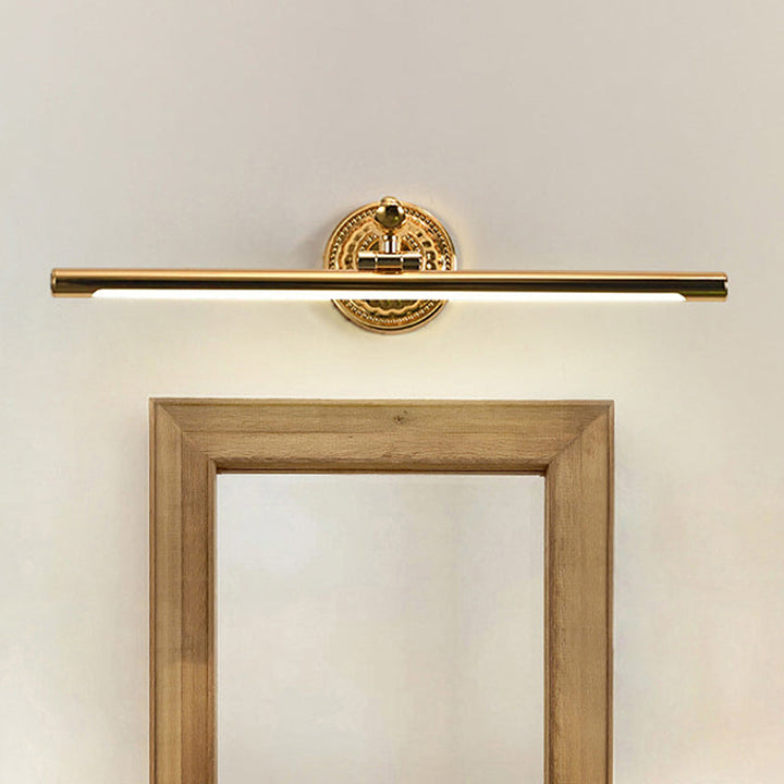 Skørter | Linear Metallic Wall Lighting Modernist Style 16"/21.5" Width LED Brass/Gold Finish Wall Mount Lighting Over Mirror