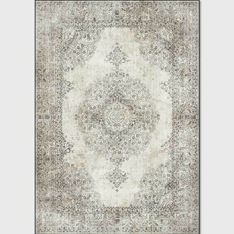 Lisslune | Shabby Chic Geometric Printed Rug Multicolored Polyester Area Rug With Non-Slip Backing Pet-Friendly Indoor Rug for The Living Room