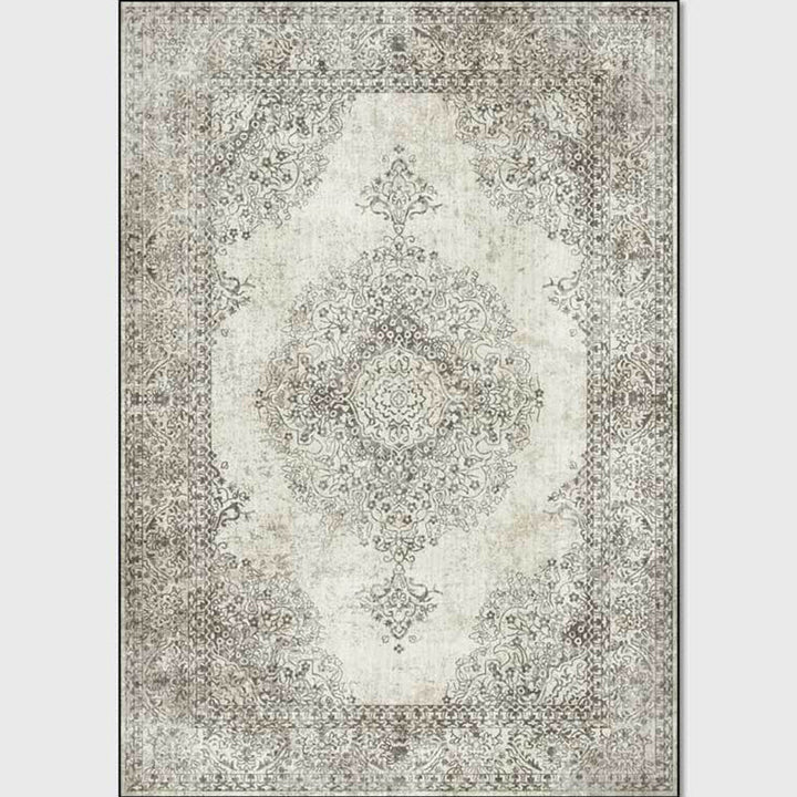 Lisslune | Shabby Chic Geometric Printed Rug Multicolored Polyester Area Rug With Non-Slip Backing Pet-Friendly Indoor Rug for The Living Room