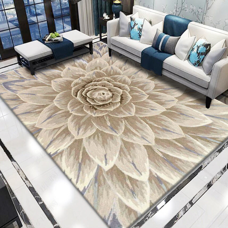 Lisslune | Retro living room rug multicolored floral pattern indoor rug polyester non-slip fringed edge rug