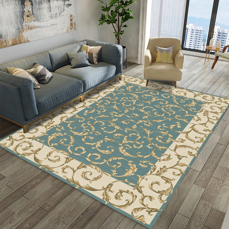 Lisslune | Shabby Chic Living Room Rug Multicolor Floral Pattern Indoor Rug Cotton Blend Non-Slip Back Pet-Friendly Area Rug