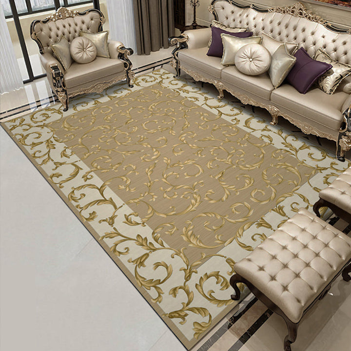 Lisslune | Shabby Chic Living Room Rug Multicolor Floral Pattern Indoor Rug Cotton Blend Non-Slip Back Pet-Friendly Area Rug