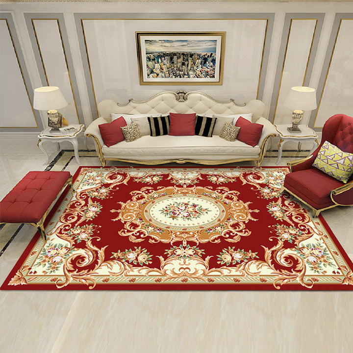 Lisslune | Shabby Chic Living Room Rug Multicolor Floral Pattern Indoor Rug Cotton Blend Non-Slip Back Pet-Friendly Area Rug