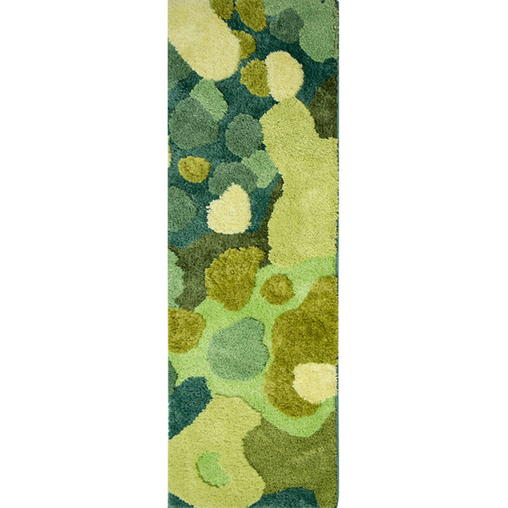 Lisslune | Green Funky Carpet Polypropylene Plant Pattern Indoor Carpet Non-Slip Back Stain Resistant Area Rug for Bedroom