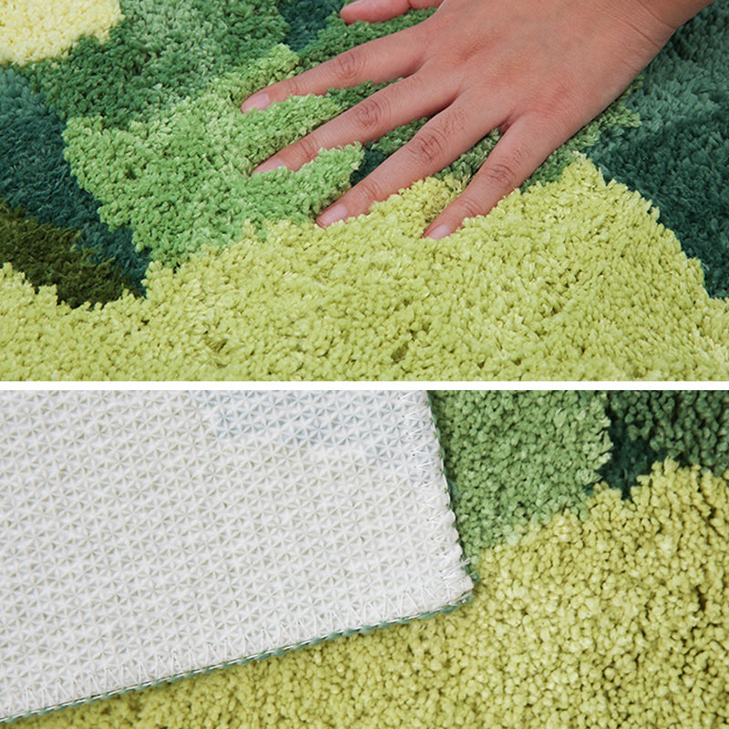 Lisslune | Green Funky Carpet Polypropylene Plant Pattern Indoor Carpet Non-Slip Back Stain Resistant Area Rug for Bedroom
