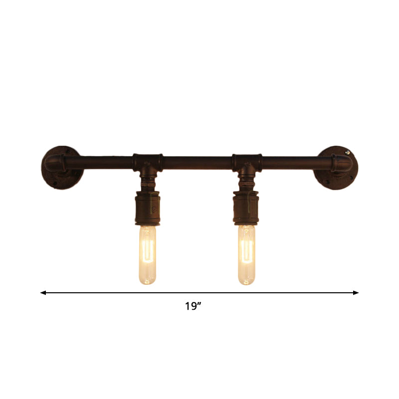 Skørter | Iron Black Wall Lamp Straight Pipes 2/4/6 Bulbs Industrial Wall Lamp for Living Room