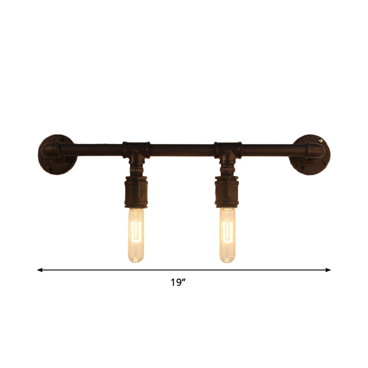 Skørter | Iron Black Wall Lamp Straight Pipes 2/4/6 Bulbs Industrial Wall Lamp for Living Room