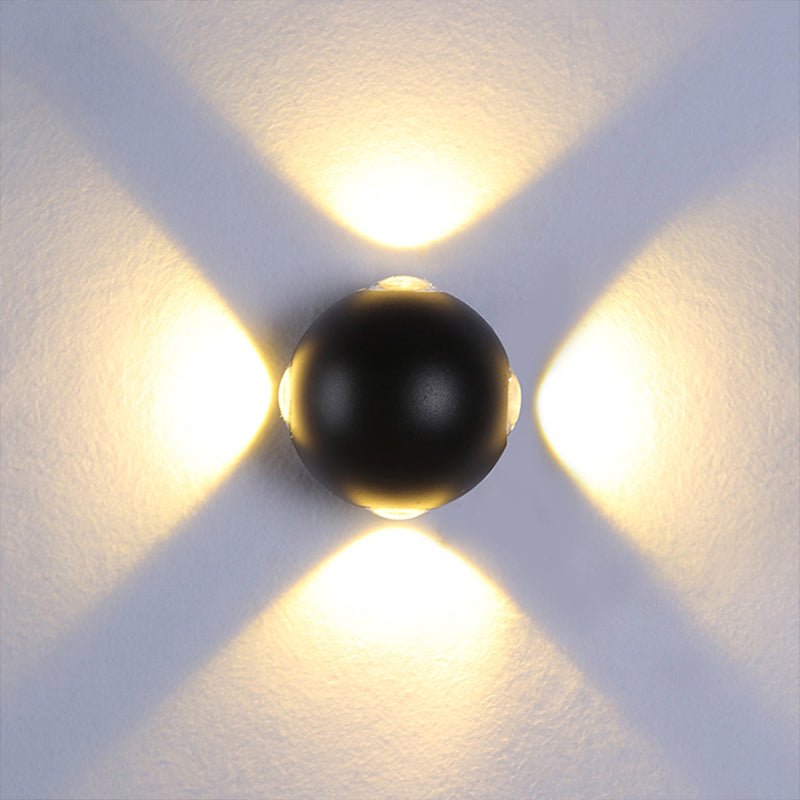 Lisslune | Rounded Shade Porch Wall Lamp Aluminum Warm/White Lighting LED Modern Stylish Wall Light in Black