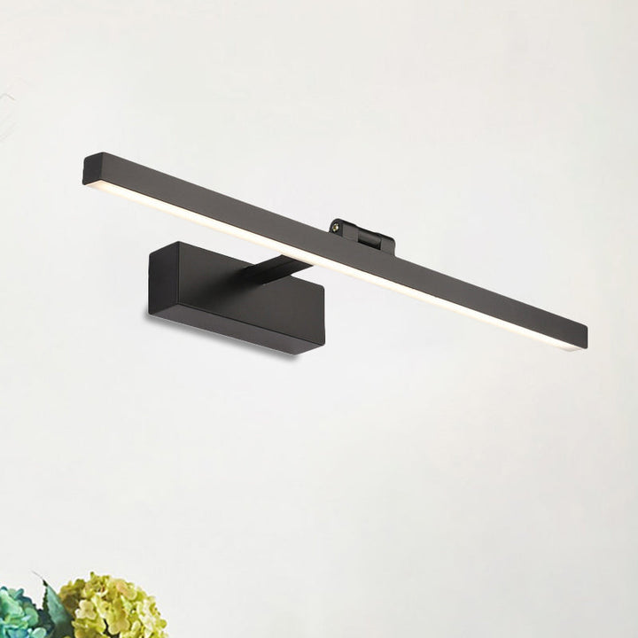 Skørter | Simple Style Rectangular Aluminum Wall Lamp 16"/19.5" B LED Vanity Mirror Light in Black/White for Bathroom