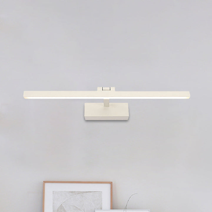 Skørter | Simple Style Rectangular Aluminum Wall Lamp 16"/19.5" B LED Vanity Mirror Light in Black/White for Bathroom