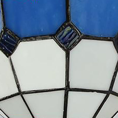 Lisslune | Stained glass bowl wall lamp Vintage Tiffany 1 light wall lighting in clear/white for hallway