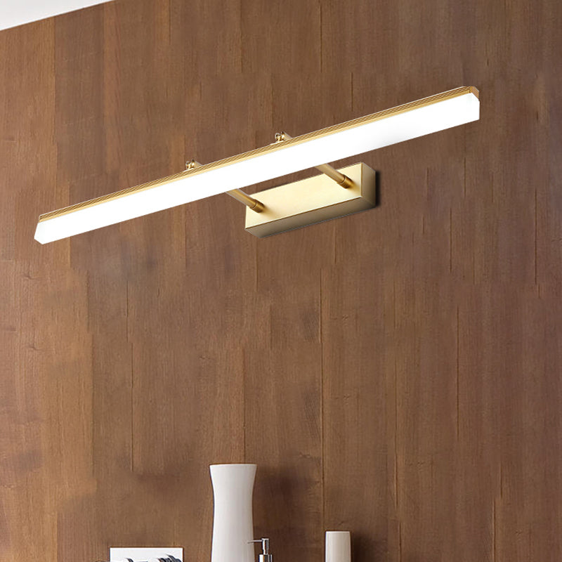 Skørter | 16"/19.5" B Straight Wall Light Modern Style Acrylic LED Bathroom Mirror Light in Gold, Warm/White Light