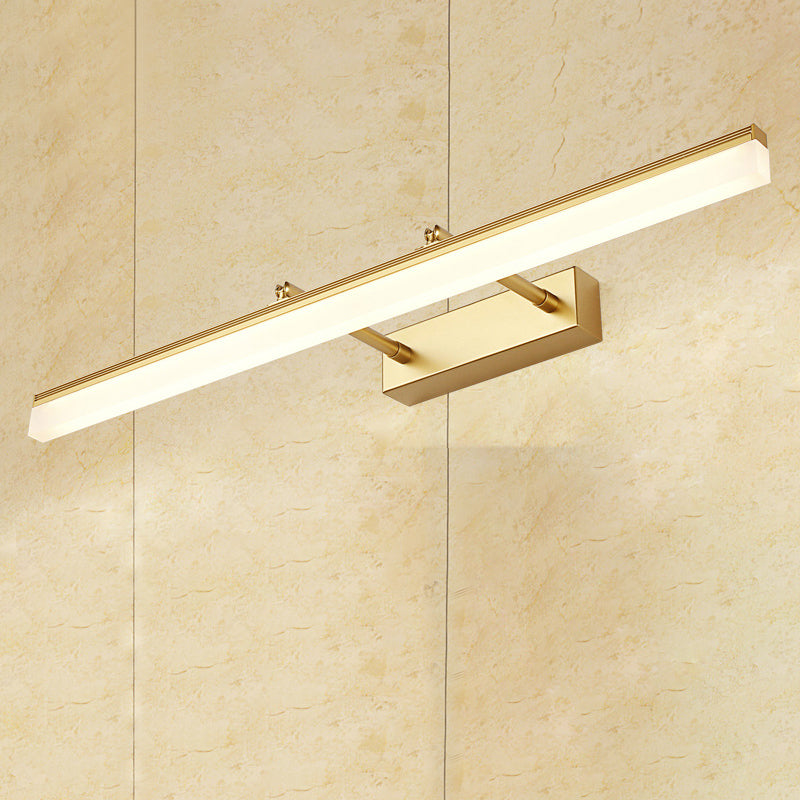 Skørter | 16"/19.5" B Straight Wall Light Modern Style Acrylic LED Bathroom Mirror Light in Gold, Warm/White Light