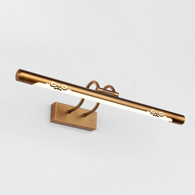 Lisslune | Modernism Pipe Vanity Wall Lamp Metal LED Bathroom Wall Light in Bronze Finish, 18"/29.5" W