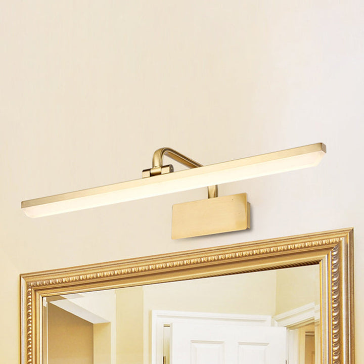 Skørter | LED Indoor Wall Lamp with ultra-thin acrylic shade brushed brass makeup wall lamp in warm/white light, 16"/19.5" W
