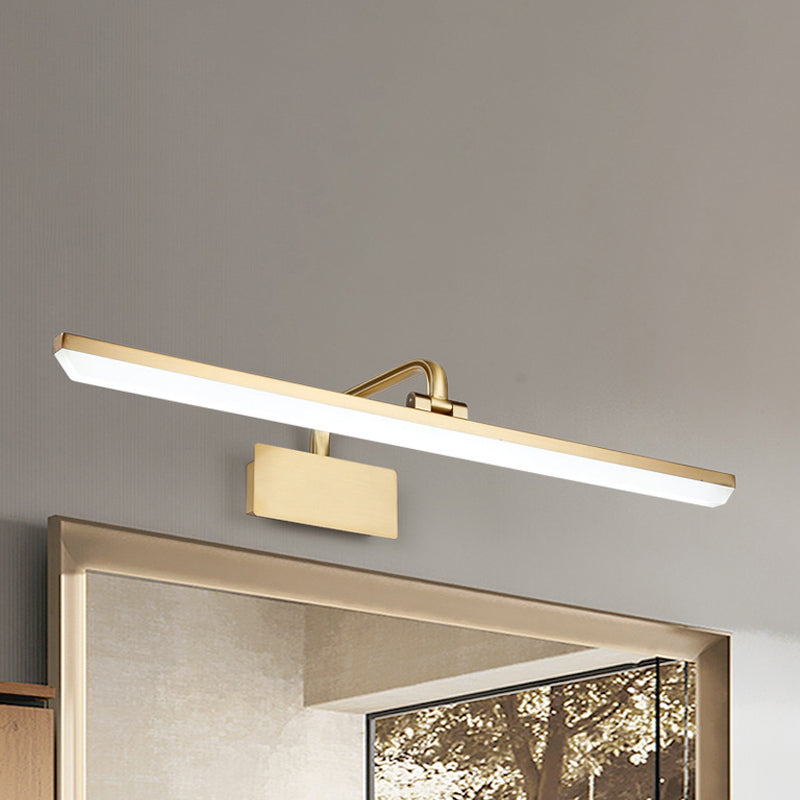 Skørter | LED Indoor Wall Lamp with ultra-thin acrylic shade brushed brass makeup wall lamp in warm/white light, 16"/19.5" W
