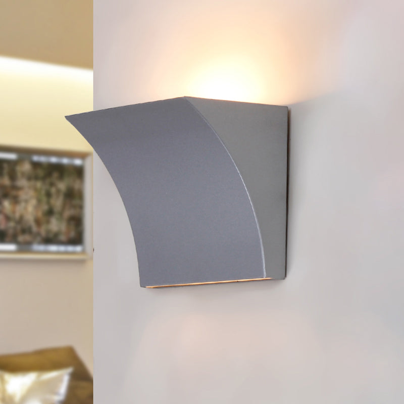 Lisslune | Simple Style Slip Design Wall Washer Light Metal LED Living Room Wall Lamp in Black/Silver