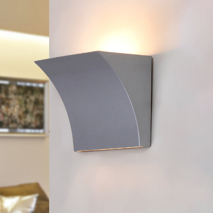 Lisslune | Simple Style Slip Design Wall Washer Light Metal LED Living Room Wall Lamp in Black/Silver