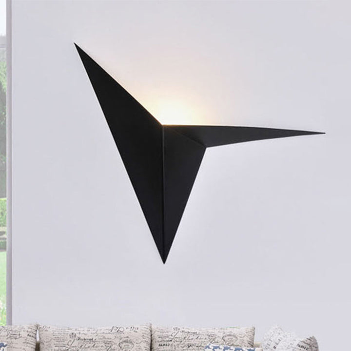 Skørter | Polygon Wall Lamp Light Contemporary Style Metal LED Black/White Wall Light for Living Room, Warm/White Lighting