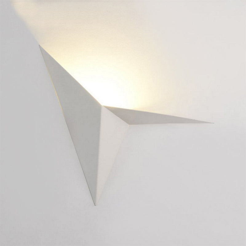 Skørter | Polygon Wall Lamp Light Contemporary Style Metal LED Black/White Wall Light for Living Room, Warm/White Lighting